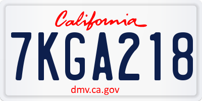 CA license plate 7KGA218