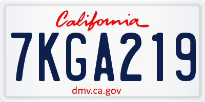 CA license plate 7KGA219