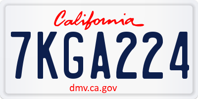 CA license plate 7KGA224