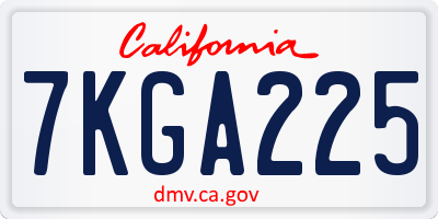 CA license plate 7KGA225