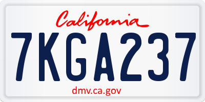 CA license plate 7KGA237