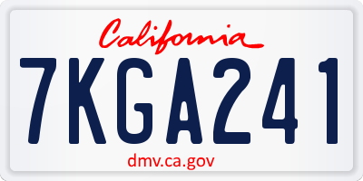CA license plate 7KGA241