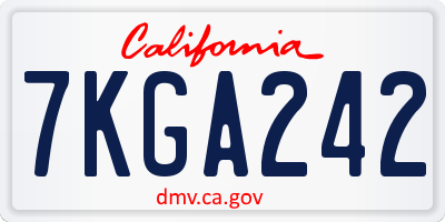 CA license plate 7KGA242