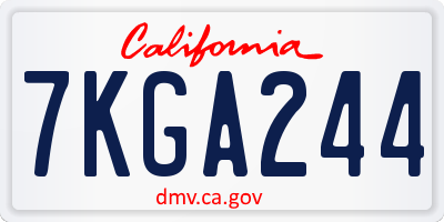 CA license plate 7KGA244