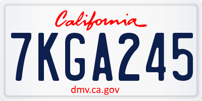 CA license plate 7KGA245