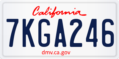 CA license plate 7KGA246