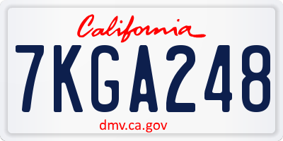 CA license plate 7KGA248