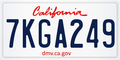 CA license plate 7KGA249