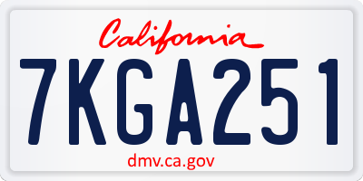 CA license plate 7KGA251