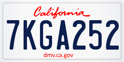 CA license plate 7KGA252