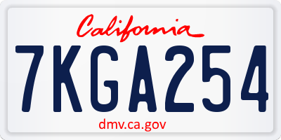 CA license plate 7KGA254