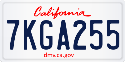 CA license plate 7KGA255