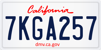 CA license plate 7KGA257