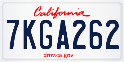 CA license plate 7KGA262