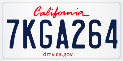 CA license plate 7KGA264