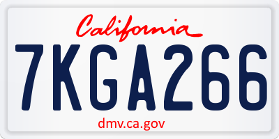 CA license plate 7KGA266