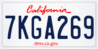CA license plate 7KGA269