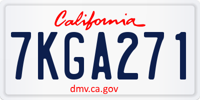 CA license plate 7KGA271