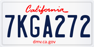 CA license plate 7KGA272