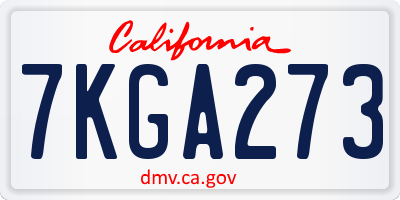 CA license plate 7KGA273