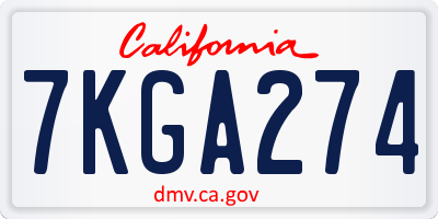 CA license plate 7KGA274