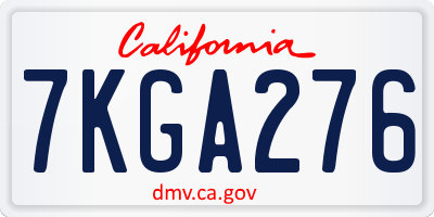 CA license plate 7KGA276