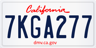 CA license plate 7KGA277
