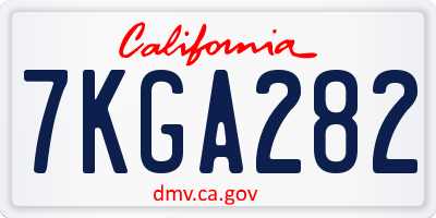 CA license plate 7KGA282