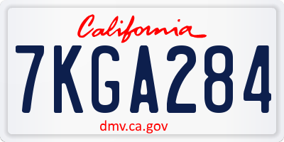 CA license plate 7KGA284