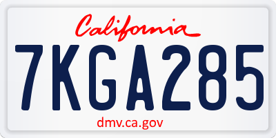 CA license plate 7KGA285
