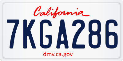 CA license plate 7KGA286