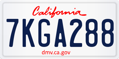 CA license plate 7KGA288