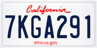 CA license plate 7KGA291