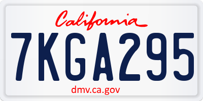 CA license plate 7KGA295