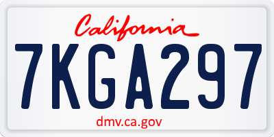 CA license plate 7KGA297