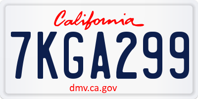 CA license plate 7KGA299