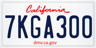 CA license plate 7KGA300