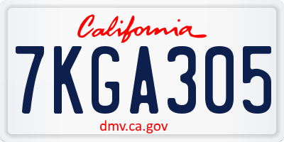 CA license plate 7KGA305
