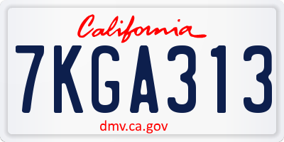 CA license plate 7KGA313