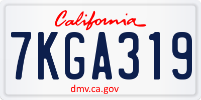 CA license plate 7KGA319