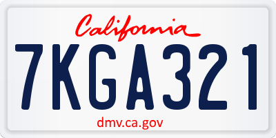 CA license plate 7KGA321
