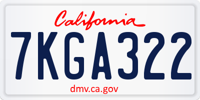 CA license plate 7KGA322