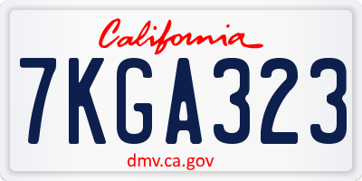 CA license plate 7KGA323