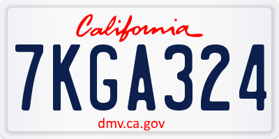 CA license plate 7KGA324