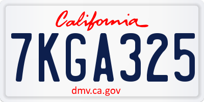 CA license plate 7KGA325