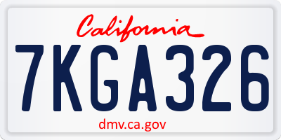 CA license plate 7KGA326
