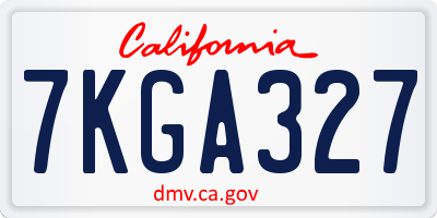 CA license plate 7KGA327