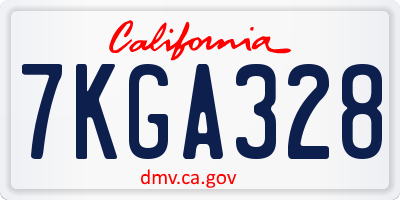 CA license plate 7KGA328