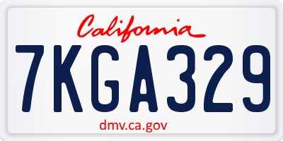 CA license plate 7KGA329