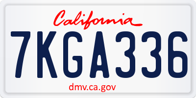 CA license plate 7KGA336
